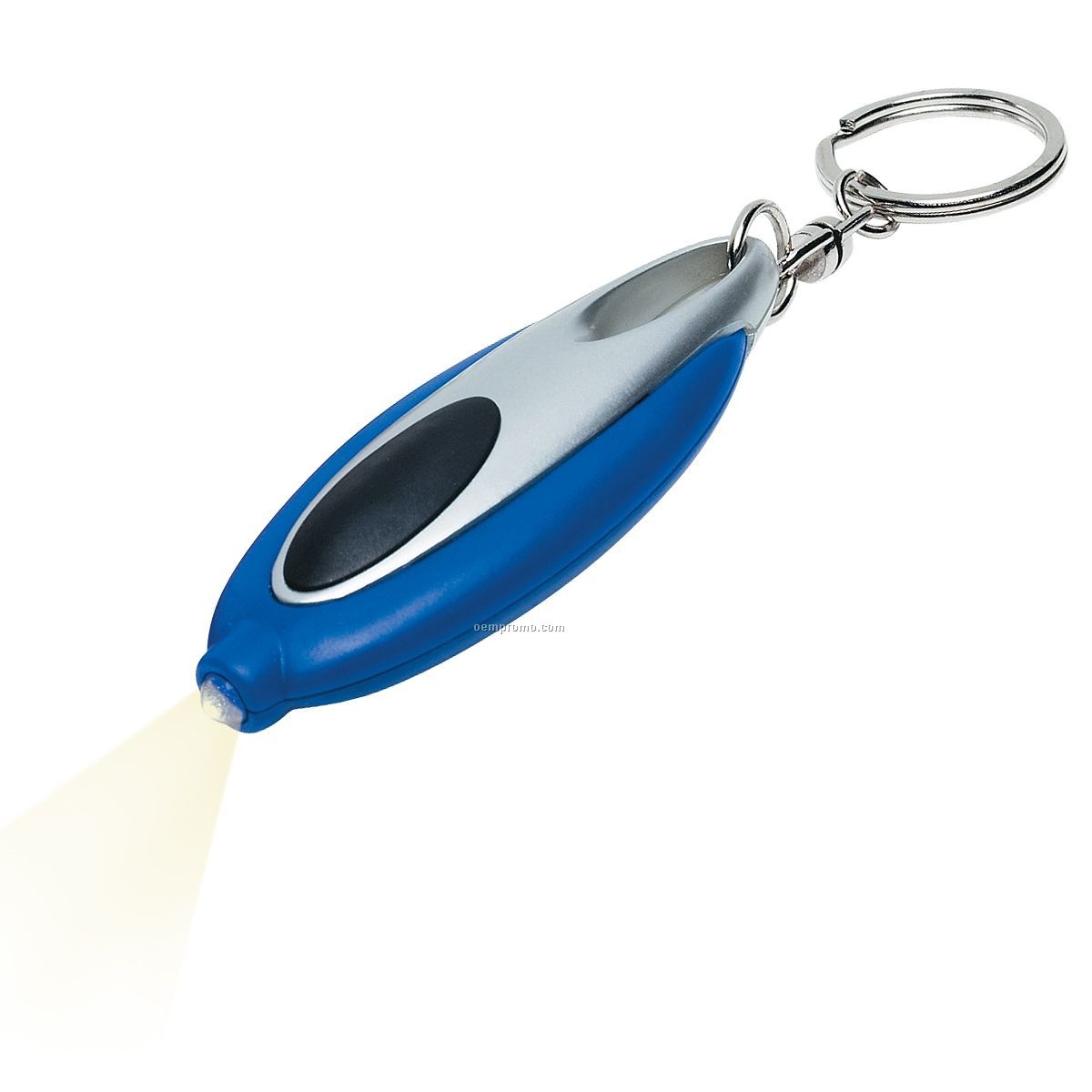 Blue Mini Oval Flashlight Keychain