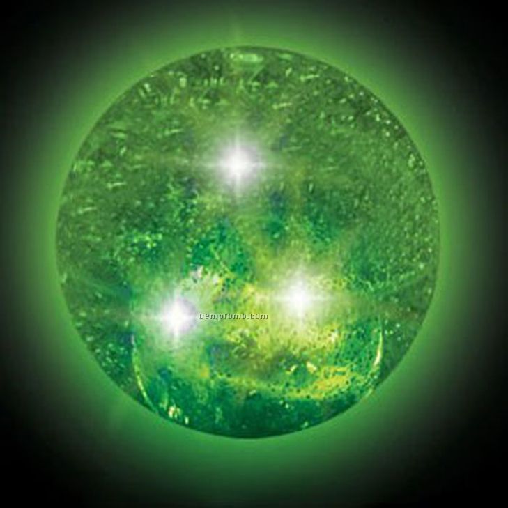 Green Crystal Glitter Light Up Ball W/ Green LED