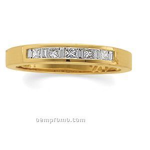 14ky 1/2 Ct Tw Baguette Straight/Square Princess Anniversary Band Ring