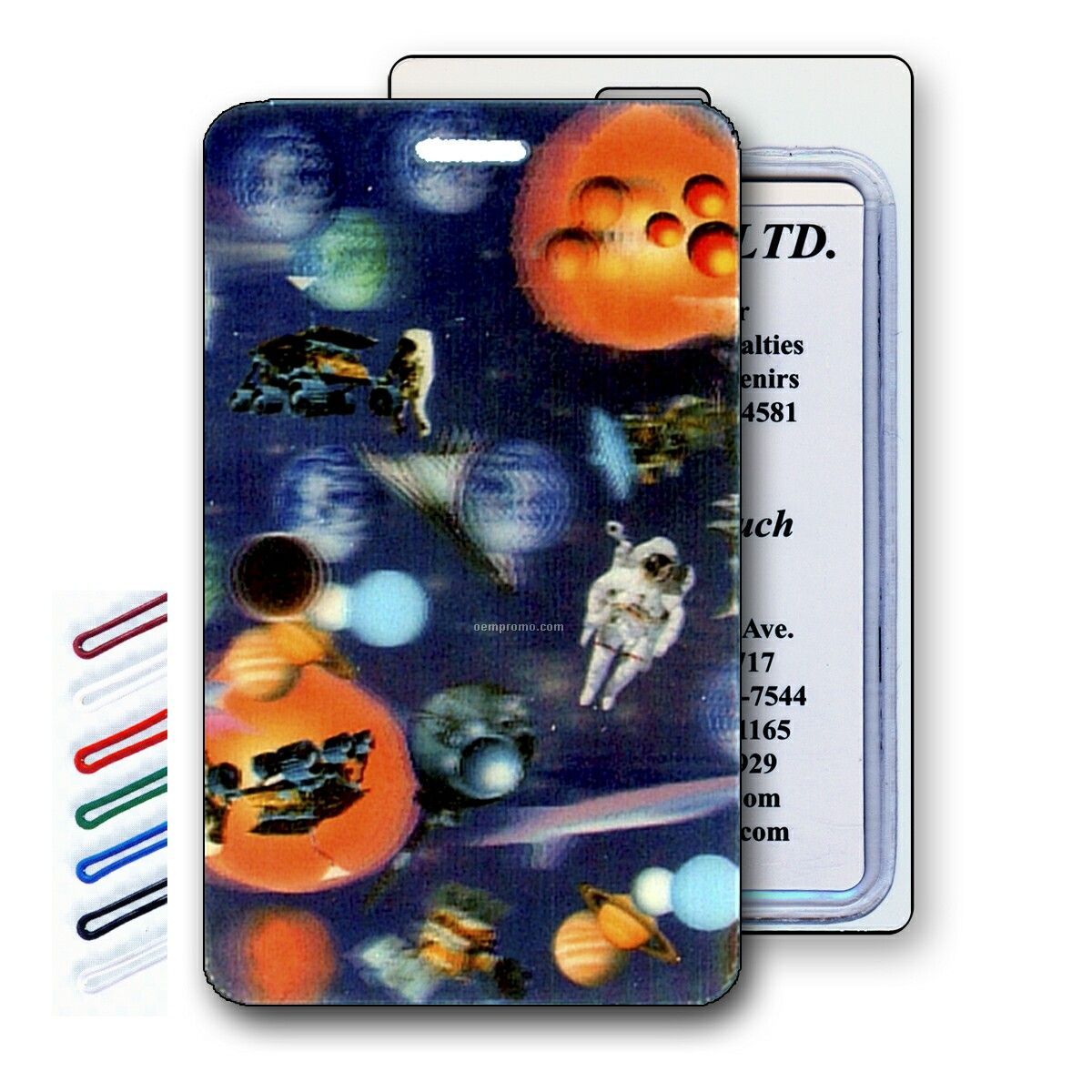 Lenticular Luggage Tags 3d Image (Space, Astronauts, Moon)