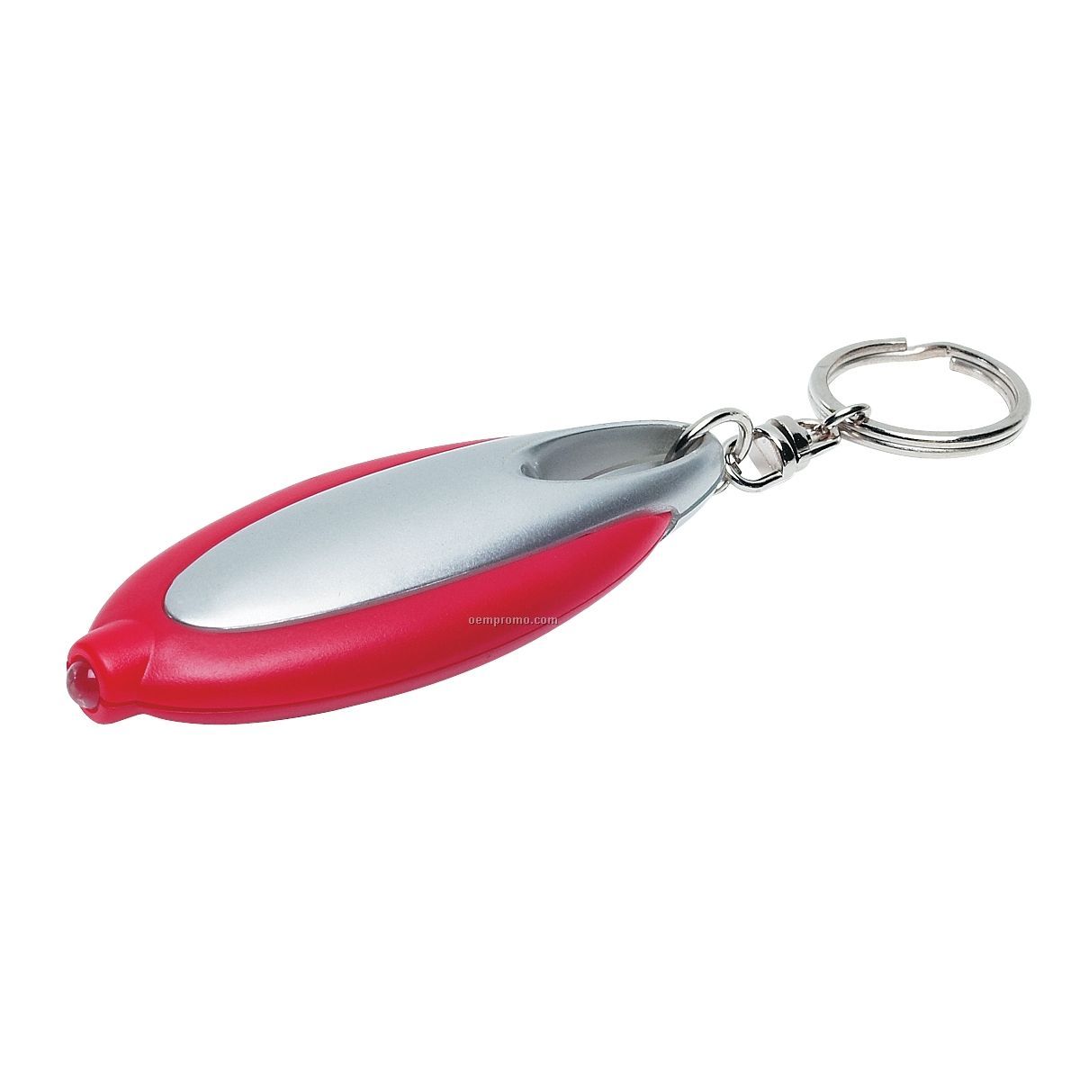 Red Mini Oval Flashlight Keychain