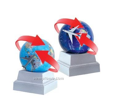 Rolling Earth Puzzle Globe Bank W/ Airplane