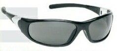 Sports Style Safety Glasses With Gray Lens & Black Frame