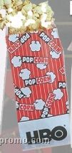 Stock Design Popcorn Bag W/ Red Striping & Popcorn Pattern (3.5"X2"X7")