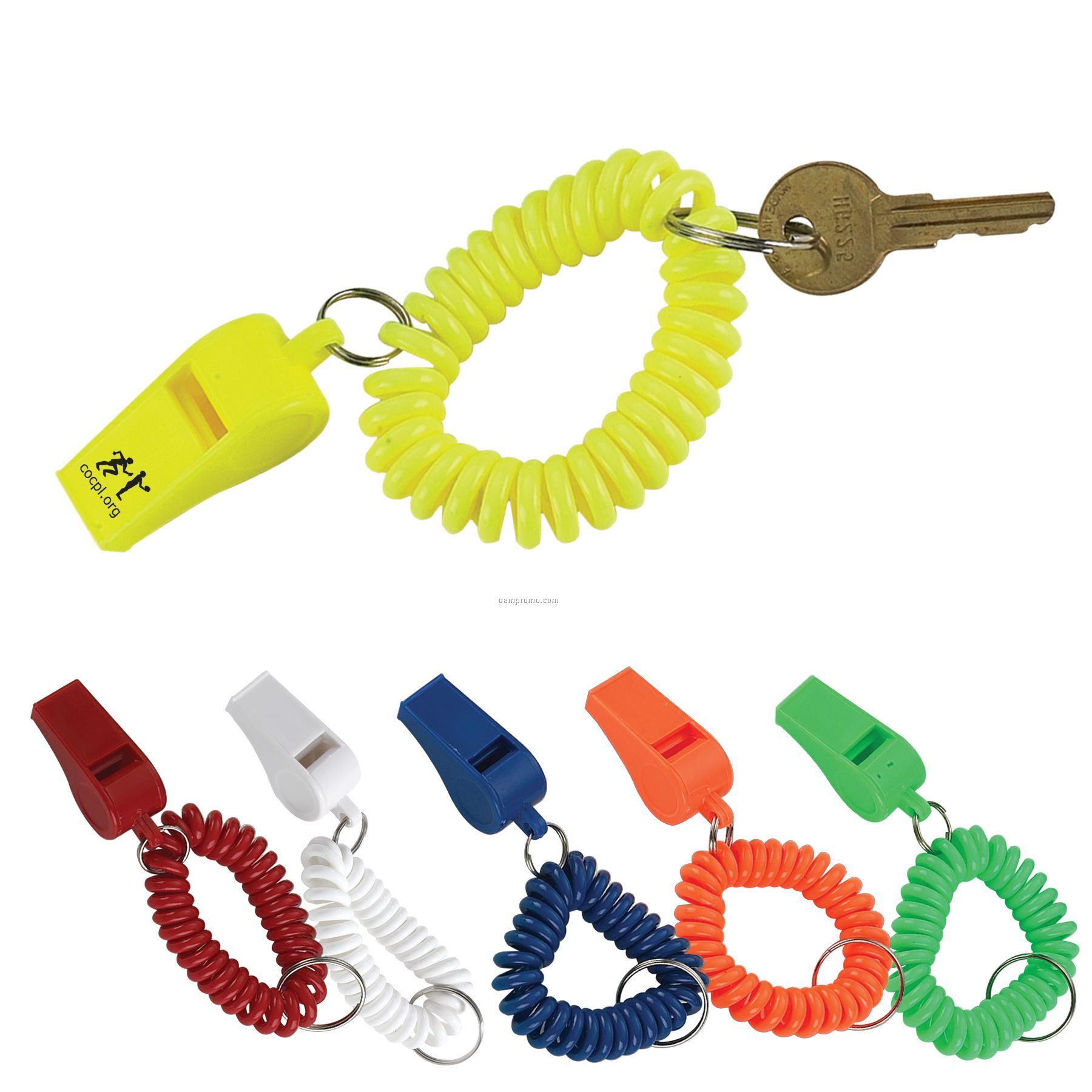 Whistle W/ Coil Key Ring