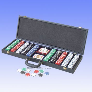 500 Pcs Composite Dice Poker Chips Set W/ Alligator Case (Screened)