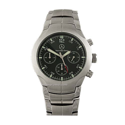 Brunico Stainless Steel Watch (Black Face)