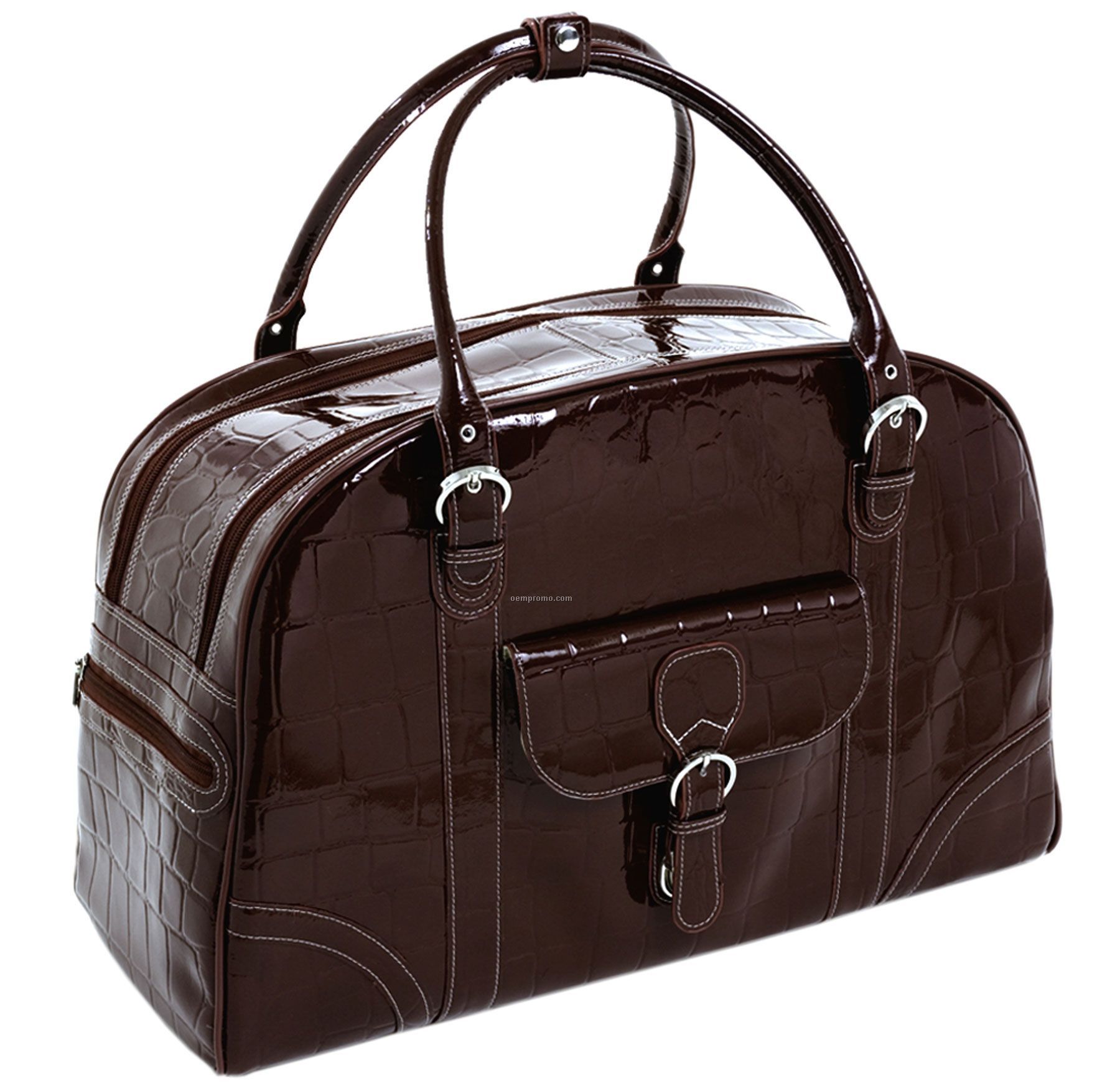 Buranco, Leather Ladies' Duffel Bag - Chocolate Brown