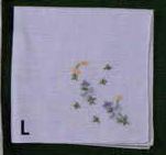 12" Ladies White Embroidered Handkerchief With Multiple Small Flowers