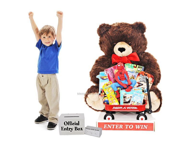 Bernie The Bear Toy Promotional Display W/ Toy Filled Wagon