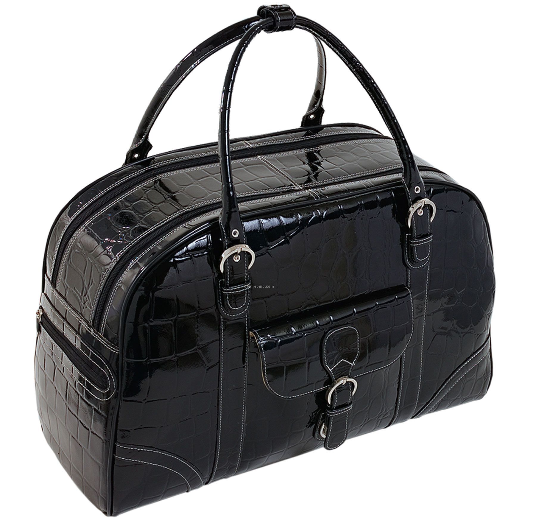 Buranco, Leather Ladies' Duffel Bag - Black