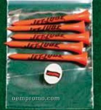 Golf Combo Pack Of Five 2 3/4" Tees & 1 Ball Marker