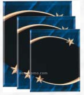 Shooting Star Acrylic Plaque W/ Blue Marble Accent (8