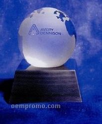 3" Crystal Globe W/ Aluminum Base