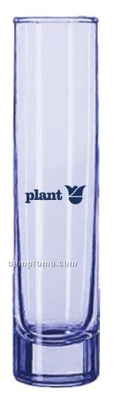 7.5" Libbey Blue Cylindrical Glass Bud Vase