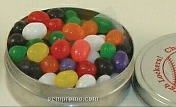 Silver Pocket Tin Filled With Jelly Beans (3 1/8