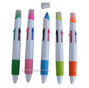 Highlighter + 4 Colors Ballpoint Pen