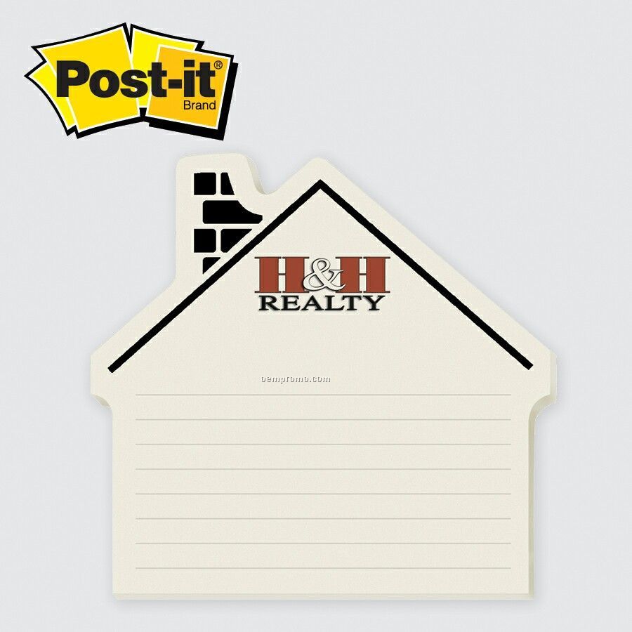 Large House Post-it Die Cut Notepad (50 Sheets/3 & 4 Color)