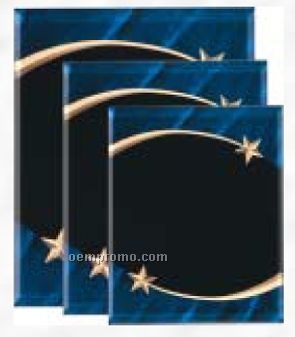Shooting Star Acrylic Plaque W/ Blue Marble Accent (9