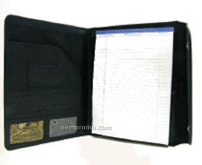 Tri Fold Black Leatherette Writing Case & Note Pad
