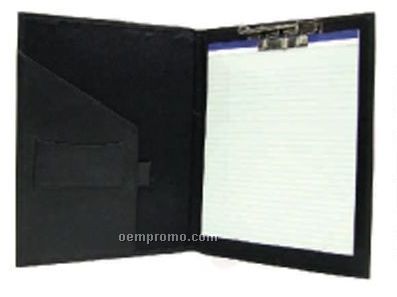 Black Stone Wash Cowhide Folder Pad W/ Clip