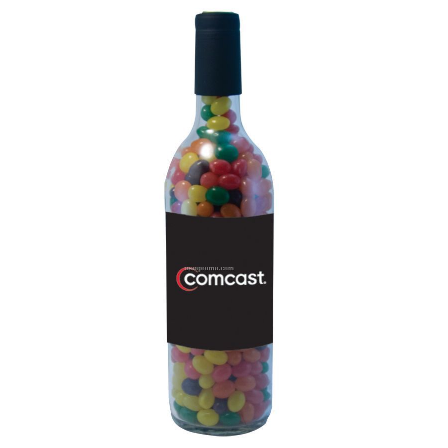 Candy Filled Glass Wine Bottle With Jelly Beans