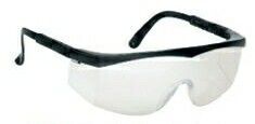 Large Single Lens Safety Glasses W/ Indoor Outdoor Lens & Black Frame