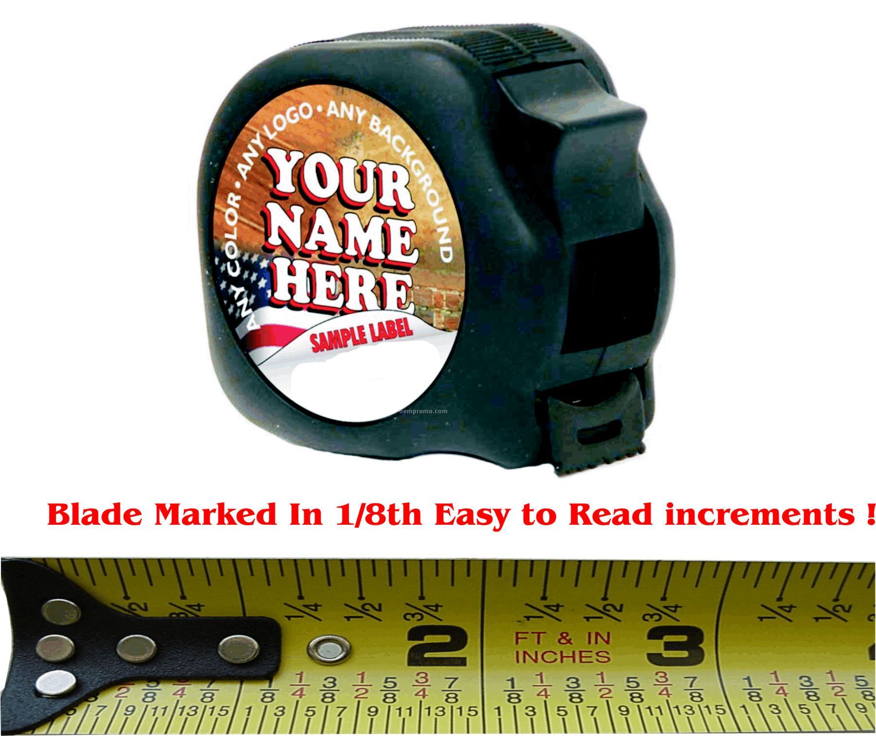 Wide Blade Tape Measure With Easy Read Increments (30' X 1.25