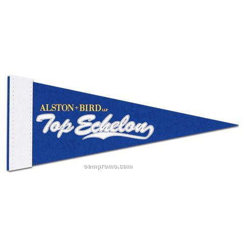 4" X 10" Colored Felt Pennant With 1" Sewn Strip