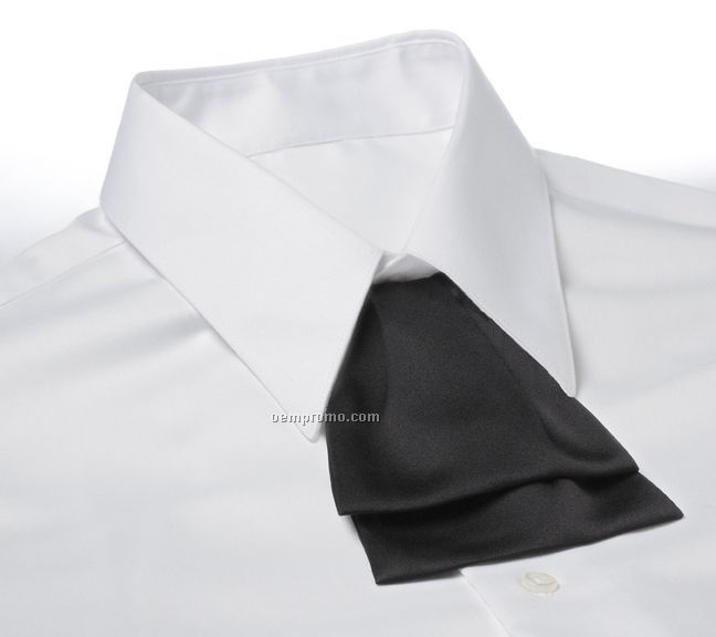 Wolfmark Polyester Satin Adjustable Band Cascade Tie - Black