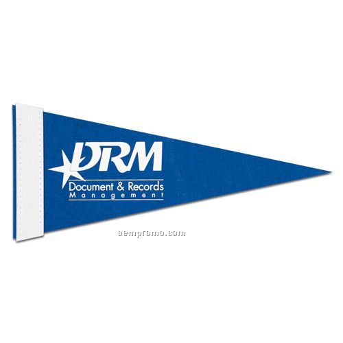 5" X 12" Colored Felt Pennant With 1" Sewn Strip