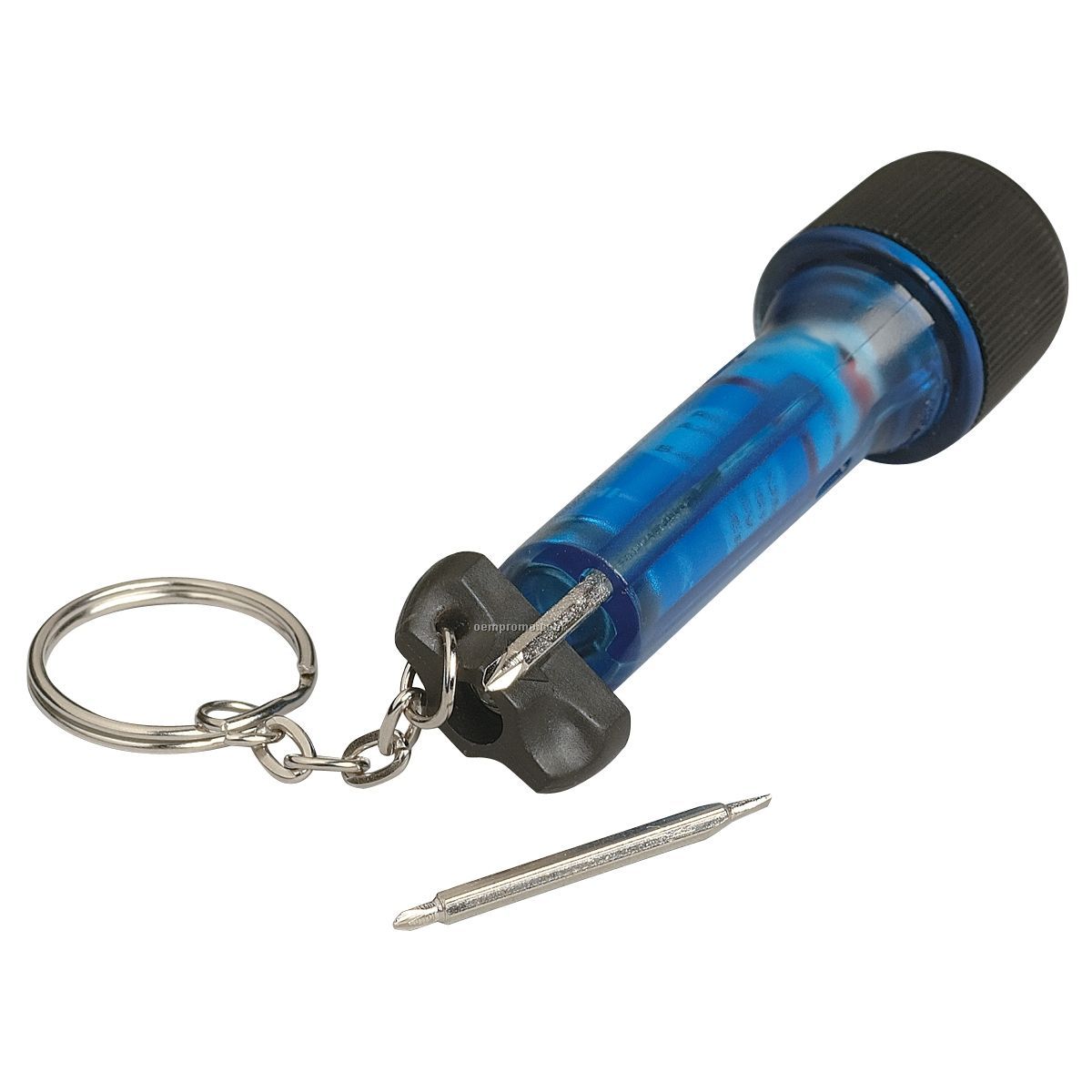 Blue Flashlight Keychain W/ Screwdriver