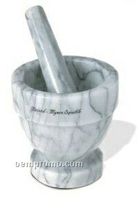Olympus II White Marble Mortar And Pestle