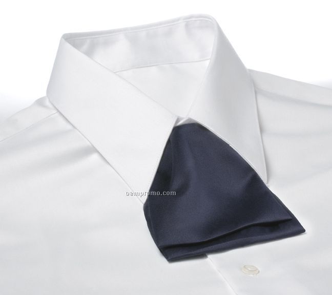 Wolfmark Polyester Satin Adjustable Band Cascade Tie - Navy Blue