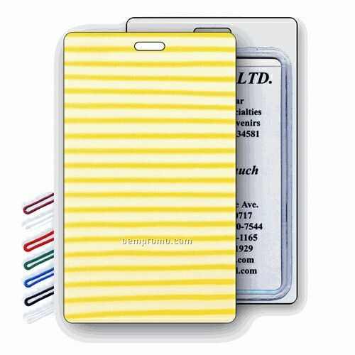 3d Yellow/White Stripe Lenticular Luggage Tags (Stock) Solid Colors