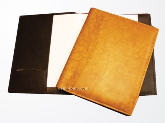 Black Stone Wash Cowhide Bi Fold Journal