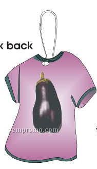 Eggplant T-shirt Zipper Pull