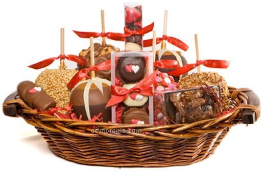 Gourmet Caramel Apple Large Sweetheart Gift Basket