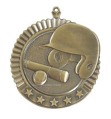 Medal, "Baseball" Star - 2-3/4" Dia