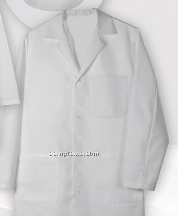 Male Poplin Lab Coat - White