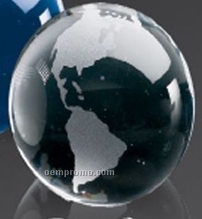 3" Frosted Land Black Globe Paper Weight