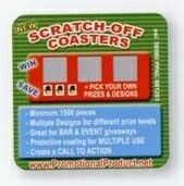 4" Square Scratch & Win Trivia Coaster