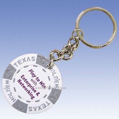 Composite Clay Imprint Able Casino Chip Keychain (Screened)