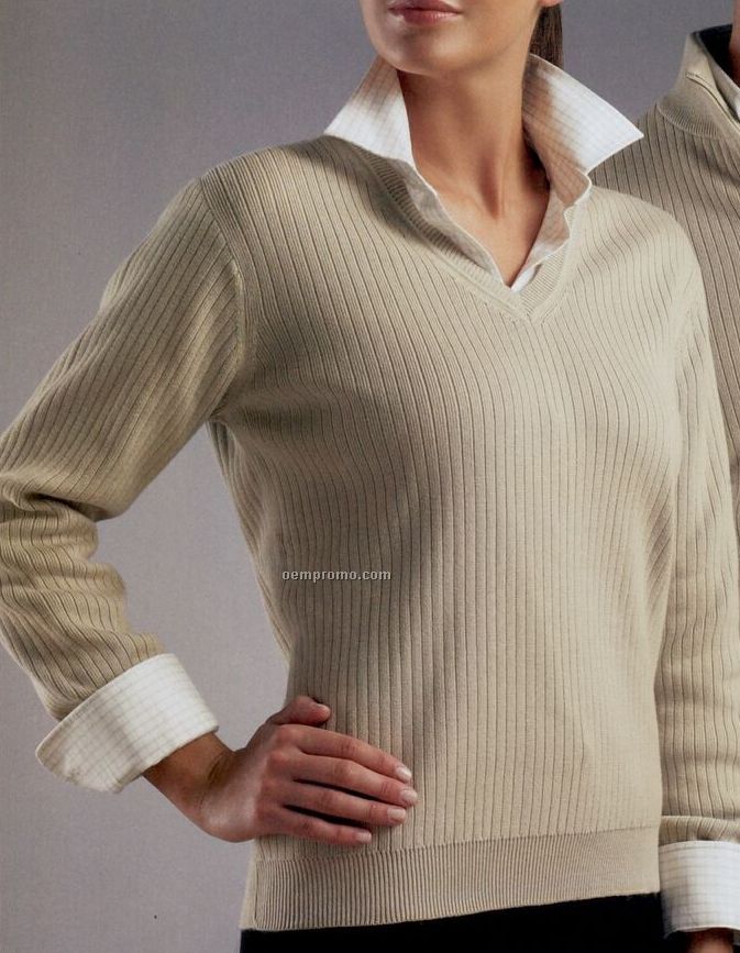 Women's Greg Norman Essentials V-neck Drop Needle Sweater