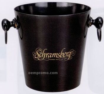 Black Bouquet Aluminum Wine Ice Bucket With 2 Loop Handles