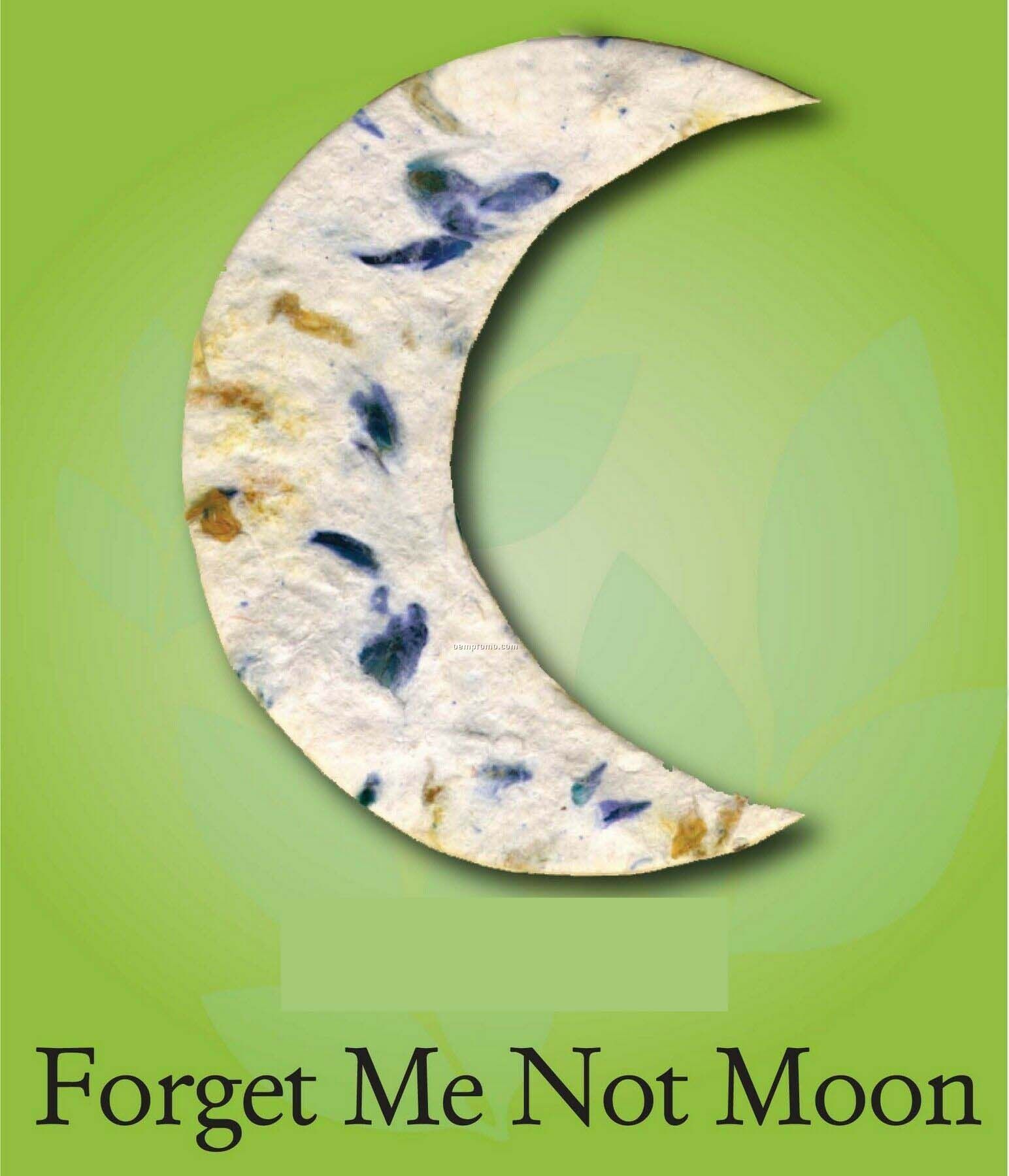 Forget Me Not Crescent Moon Ornament With Embedded Seed