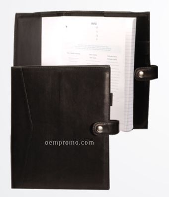 Medium Brown Bi Fold Leatherette Journal Cover W/ Flap Button Closure