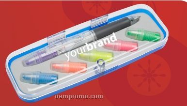 Multi-color Highlighter And Ink Pen Set