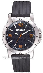 Pedre Laguna Sport Watch W/ Matte Silver Finish & Orange Markers