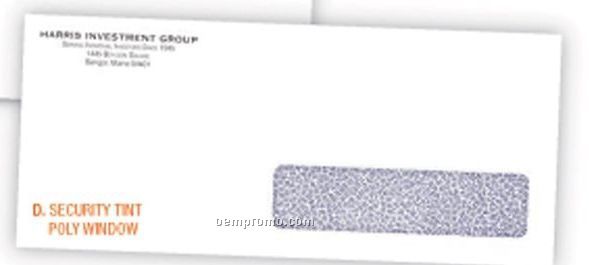 Security Tint Poly Window #6 3/4 White Wove Business Envelopes